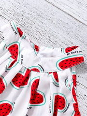 2pcs Toddler Girls Heart Halter Top & Shorts Set Summer Clothes