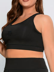 Solid Ruched Criss Cross Back Padded Fitness Bra