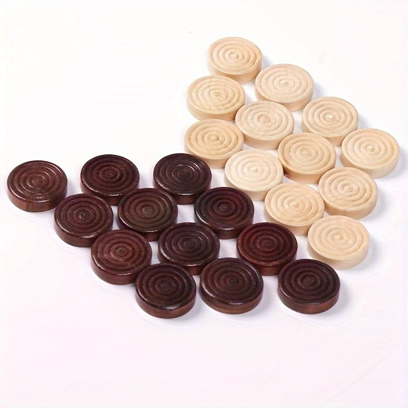 24pcs Wooden Backgammon Pieces Wooden Checker Pieces Set 2