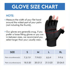 Winter Fishing Gloves Fleece Lining Windproof Waterproof Touchscreen 3 Cut Finge