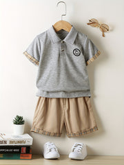 Boys M Casual Outfit Polo Shirt & Shorts Kids Summer Clothes Sets