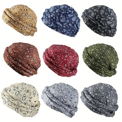 Ethnic Style Double Layer Headscarf Hat Soft And Comfortable