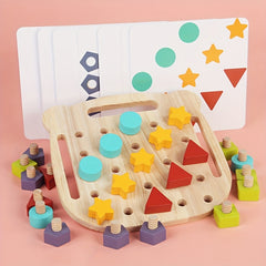 Wooden Teddy Bear Shape Matching Toy for Boys and Girls
