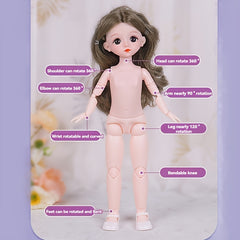 Big Eyed Doll with Interchangeable Clothes for Bedroom Window, Birthday Gift