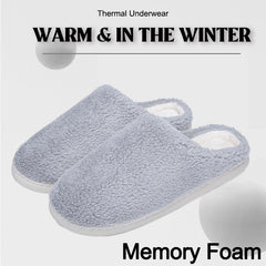 Men's Memory Foam Warm Fleece Comfortable House Slippers Winter