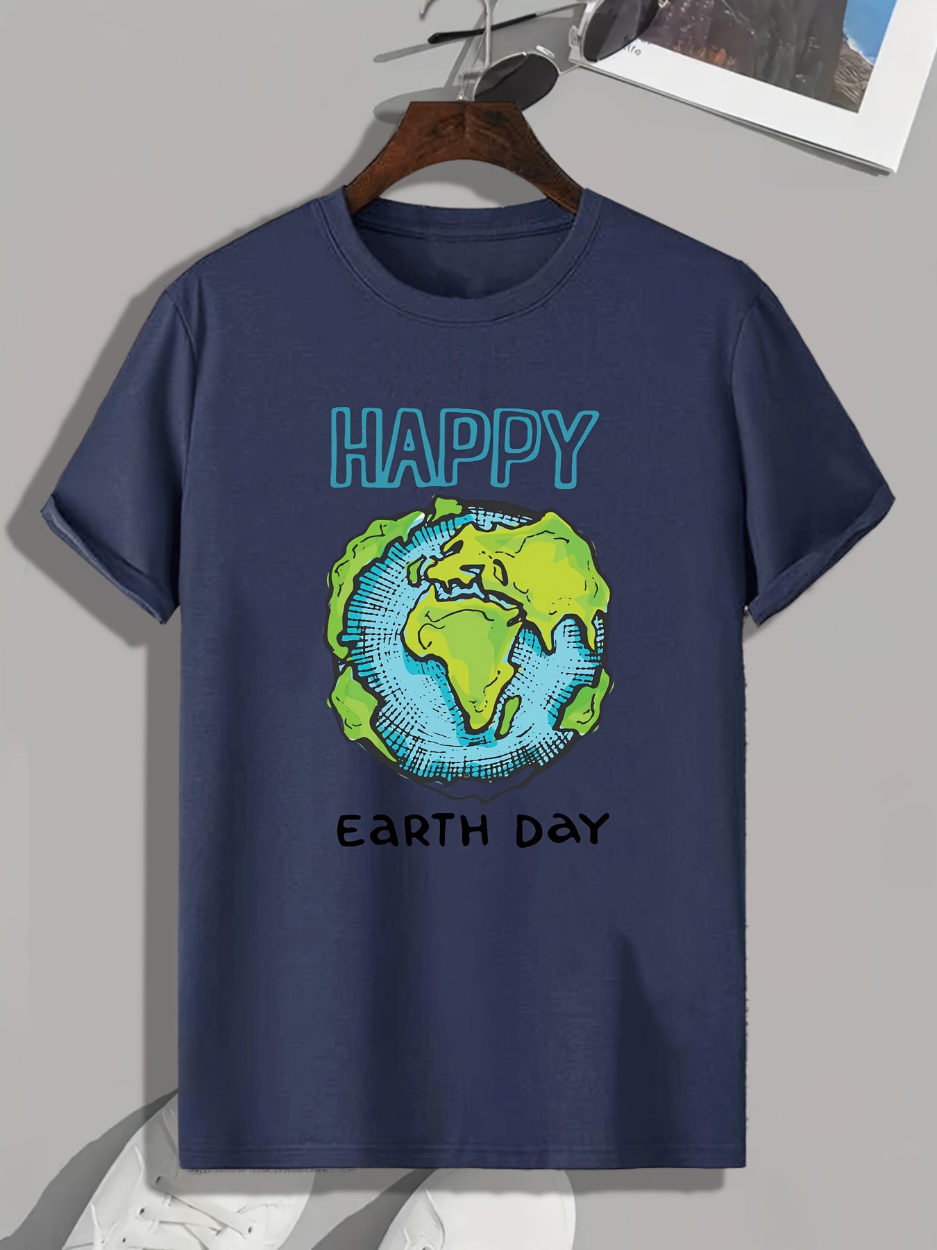 Earth Pattern Print Men's Sports T-shirt Graphic Tee