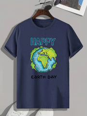 Earth Pattern Print Men's Sports T-shirt Graphic Tee