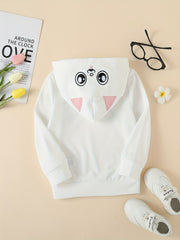 Girls' Funky Kitty Hoodie for Halloween Party