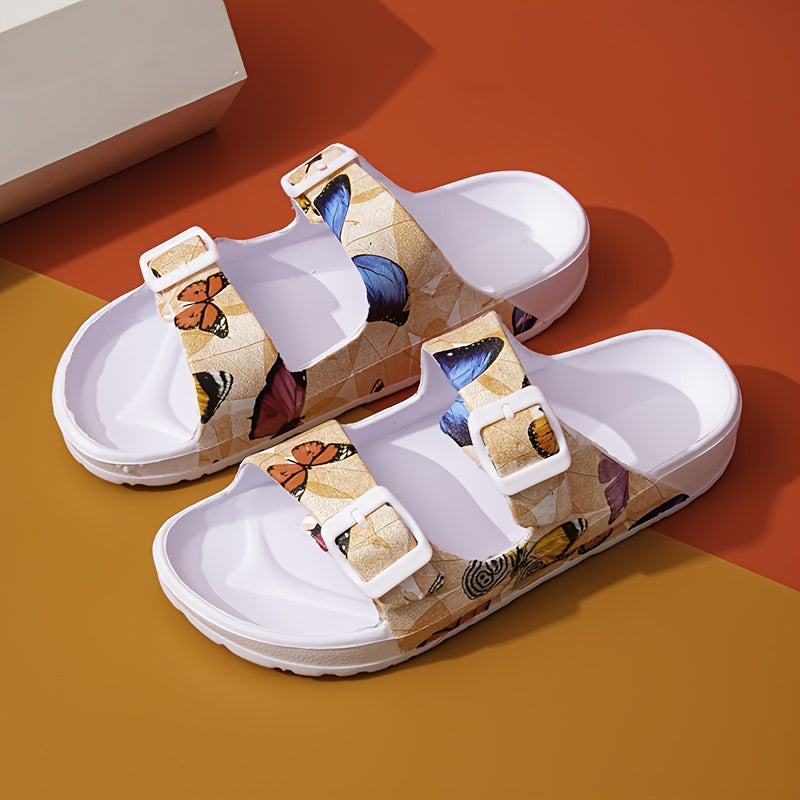 Women's Butterfly Quick Drying Footbed Slides Sandals