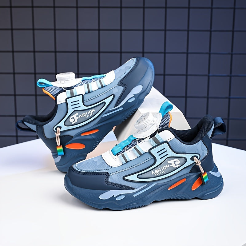 Boy's Waterproof Lace-up Sneakers for Outdoor Sports