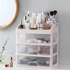 Desktop Transparent Cosmetic Organizer Drawer Type Storage Box