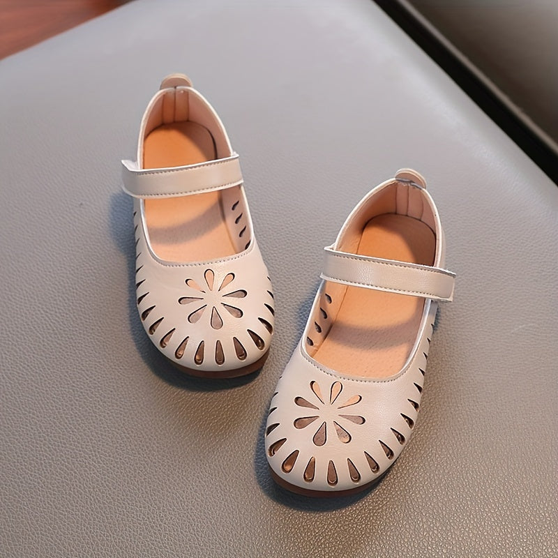 Girls Hollow Out Non Slip Flat Shoes For Toddlers