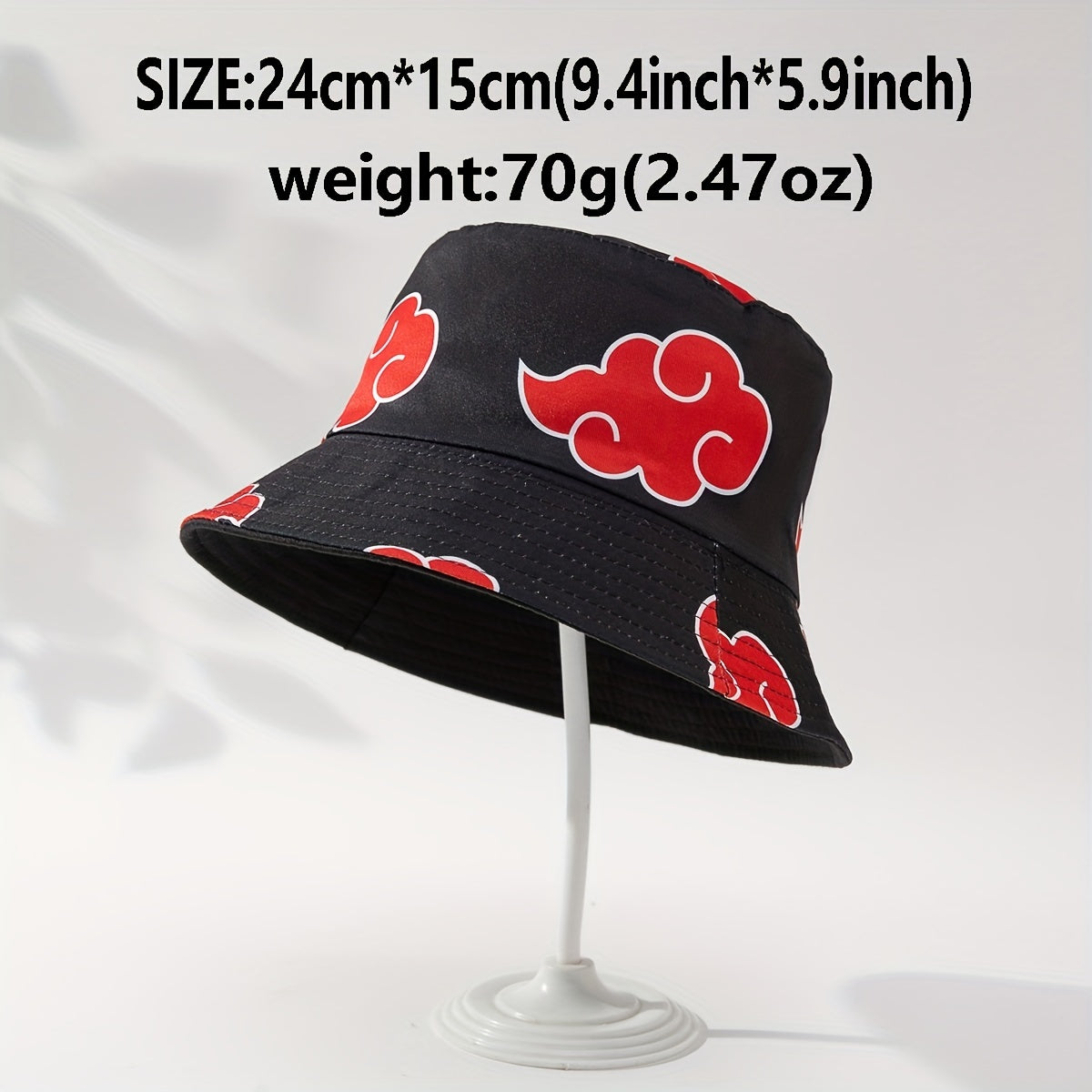 Cartoon Clouds Print Bucket Hat Reversible Lightweight Fisherman Cap