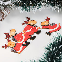 Christmas Wooden Door Frame Decorations Reindeer Santa Claus