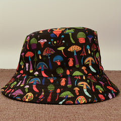 Versatile Mushroom Print Sunshade Bucket Hat for Daily Shopping