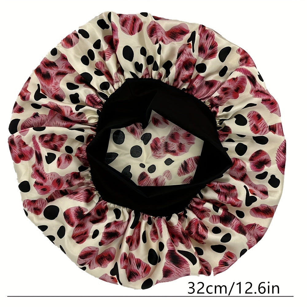 Colorful Print Satin Bonnet Elastic Hair Bonnet