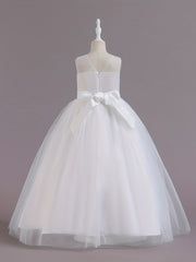 Girls Wedding Flower Princess Dress Pleated Sleeveless Lace Party Evening Dress