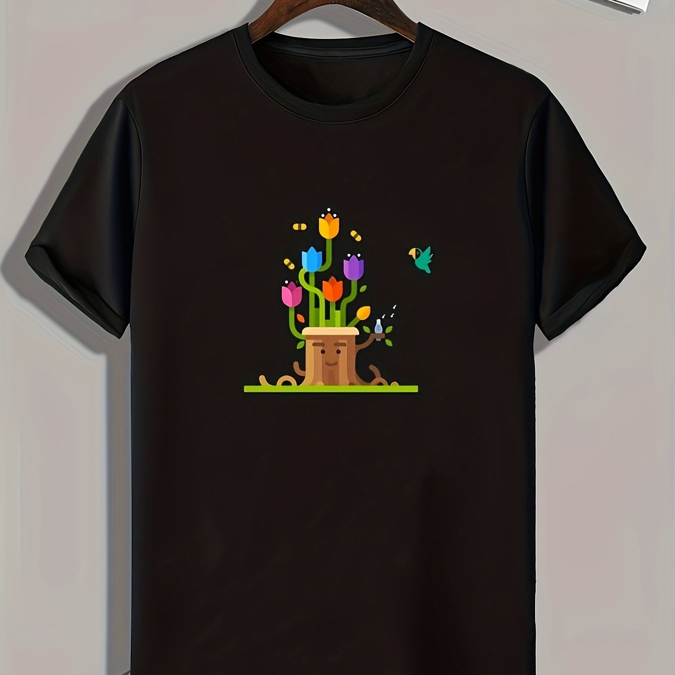 Flowers Print Men's Graphic Tshirt for Summer