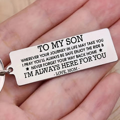 Stainless Steel Keychain Gift for Son From Mom