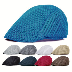 Mesh Breathable Flat Cap Newsboy Hats Sun Protection Visor Hat