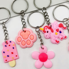 20pcs Cartoon Keychain Party Favors Mini Keyring Classroom Prizes