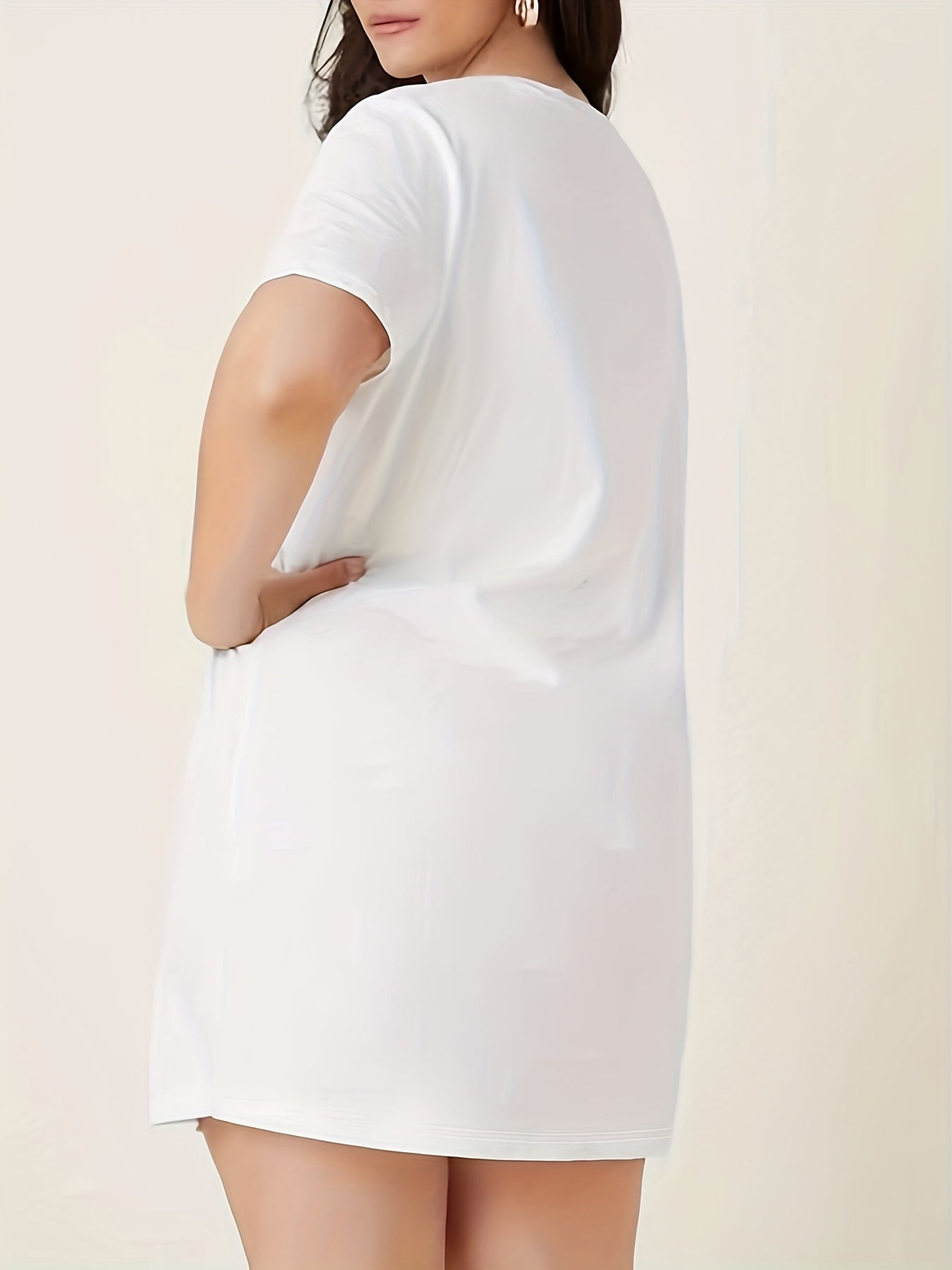 Casual Dress Women's Plus Letter & Graphic Print Short Sleeve