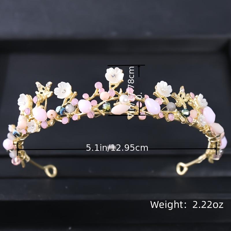 Bridal Rhinestone Pearl Tiara Set - Wedding Crown Leaf Headband