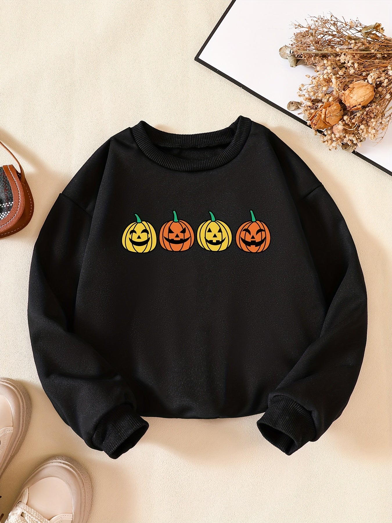 Halloween Pumpkin Print Boys Sweatshirt