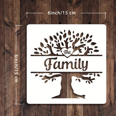8pcs 6in Family Portrait Painting Templates DIY Plastic Molds Reusable