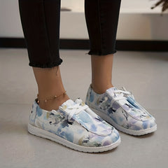Women's Ink Painting Pattern Canvas Shoes Casual Lace Up Outdoor Shoes