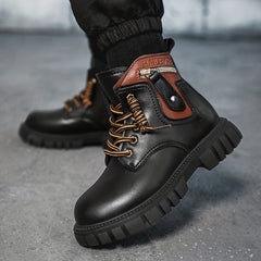 Boys Ankle Lace Up Non Slip Boots Lightweight for Indoor Outdoor Travel