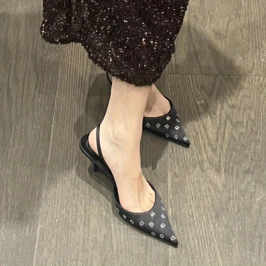 Stiletto Heels Point Toe Slingback Shoes