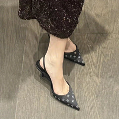 Stiletto Heels Point Toe Slingback Shoes