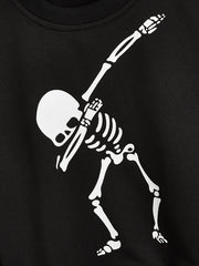 Skeleton Pattern Toddler Kid's Sweatshirt Halloween Style Long Sleeve Top