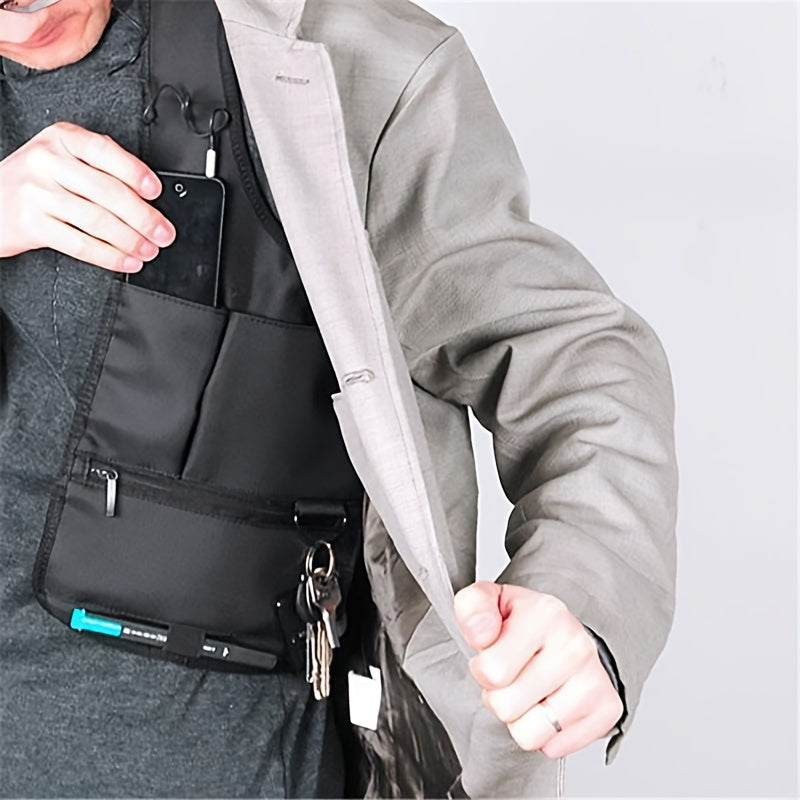 Anti Pry Hidden Underarm Bag Leather Tablet Card Holder Men's Chest Shoulder Bag
