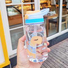 480ml Cleanable Water Bottle With Silicone Straw Leakproof Water Cup