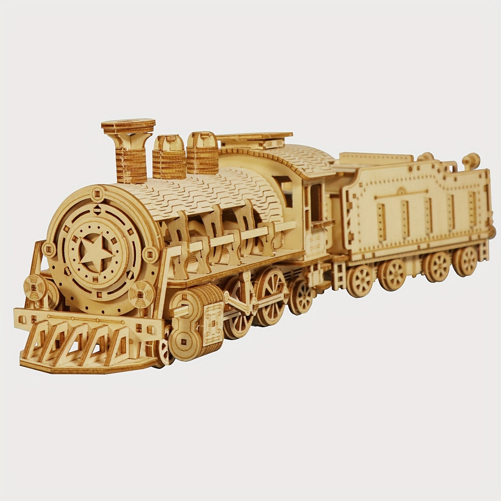 3D Wooden Puzzle Mechanical Train Model Kits Brain Teaser Puzzles