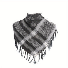 Camouflage Tassel Scarf Hip Hop Skull Jacquard Shawl