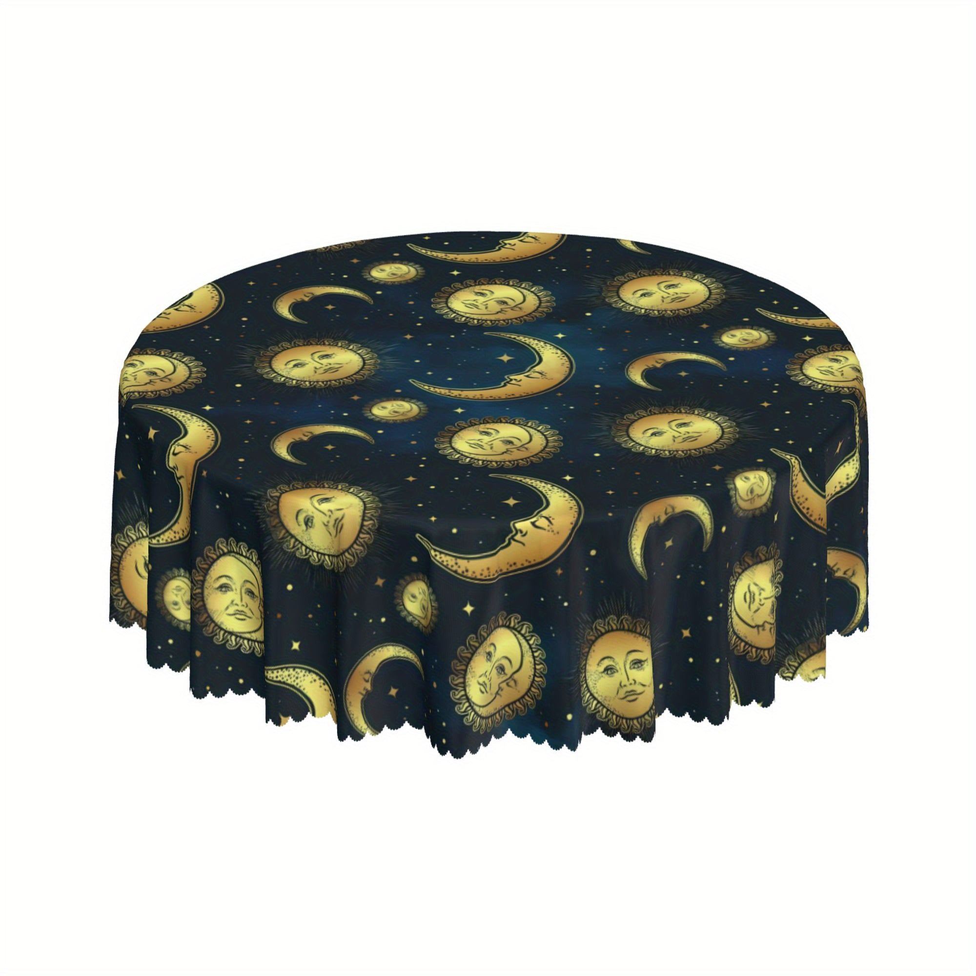 Horoscope Pattern Tarot Tablecloth Waterproof Stain Circle Table Game Cover
