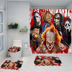 Horror Clown Style Shower Curtain Set