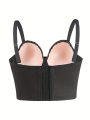Floral Embroidered Push Up Bra Semi Sheer Bralette