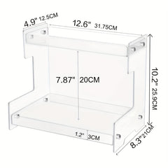 2 Tier Acrylic Bathroom Organizer Countertop Makeup Vanity Perfume Spice Rack