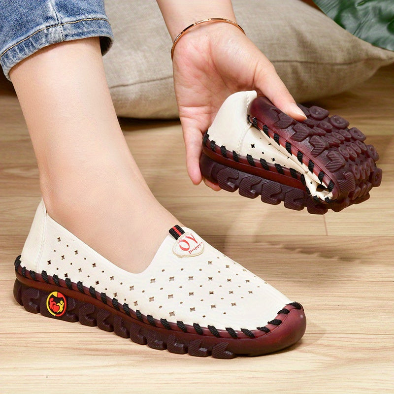 Women's Hollow Out Sneakers Low Top Slip On Shoes