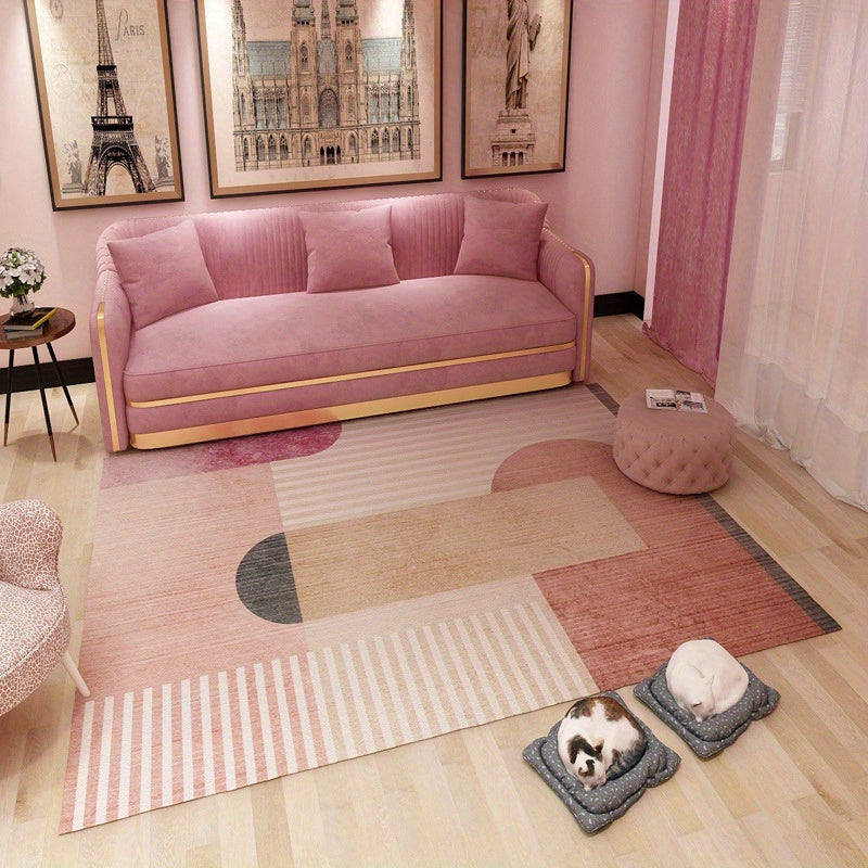 Nordic Geometric Area Rug Soft Non Slip Carpet Living Room Bedroom Easy Clean
