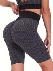 Bubble Jacquard Shorts High Waist Butt Lifting Yoga Shorts