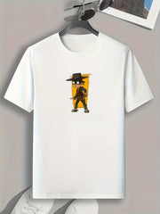 Thief Print Men's Graphic Tee for Summer