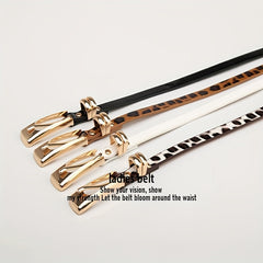 Thin Golden Buckle Belt For Dresses Pants