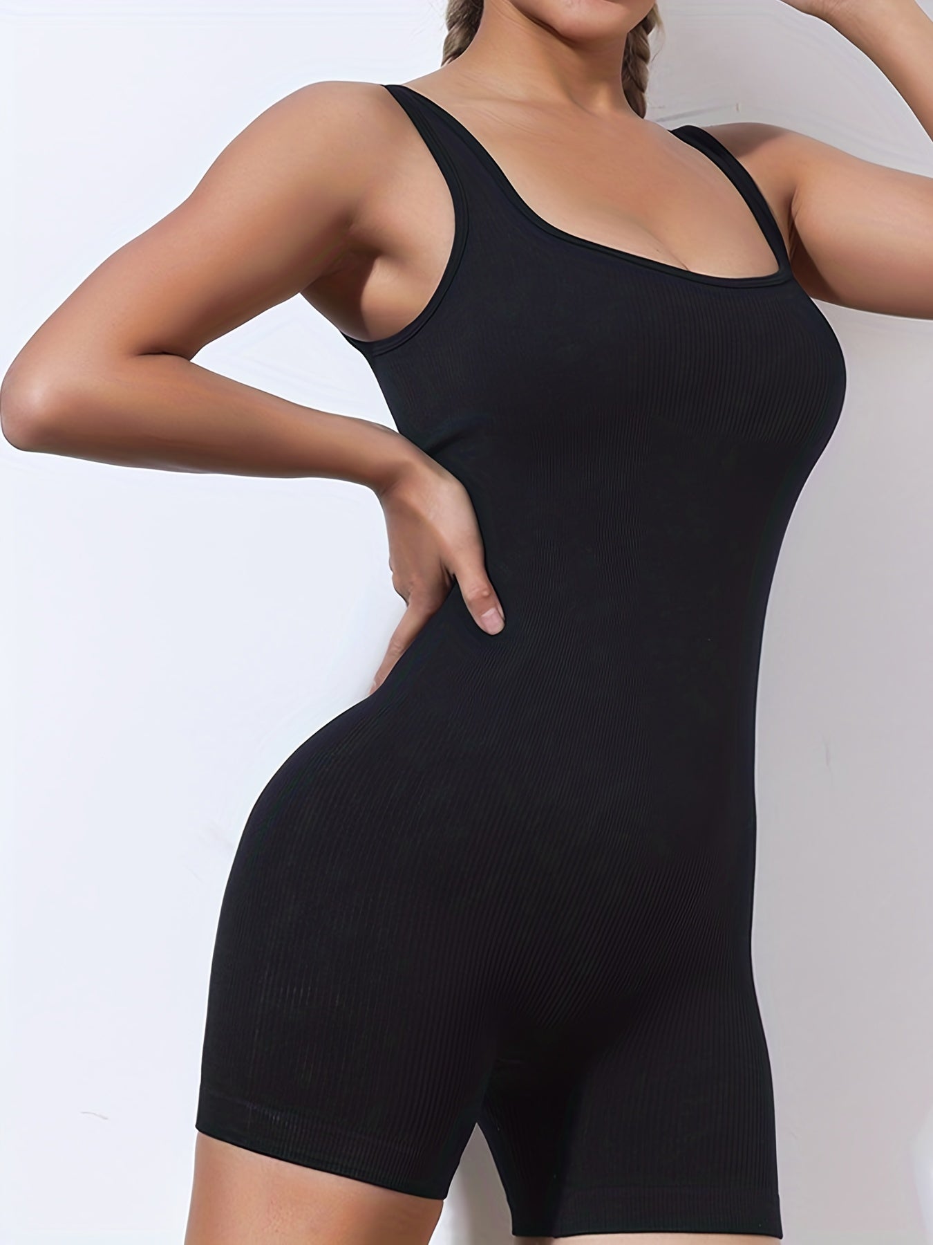 Ribbed Sleeveless Quick Dry Jumpsuit Women's Activewear
