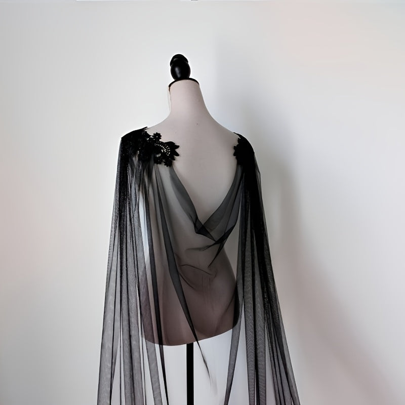 Retro Embroidery Bridal Cape for Weddings & Halloween