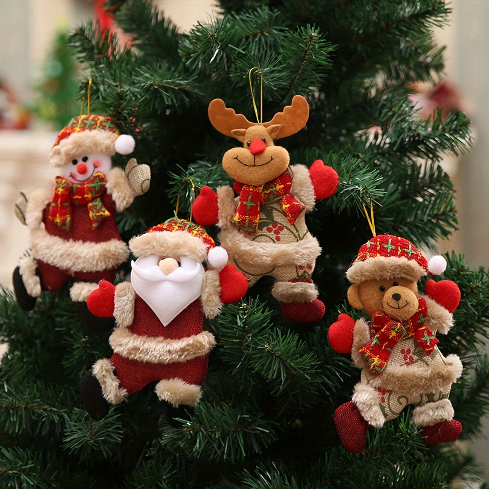 Christmas Pendant Decoration for Tree, Santa Claus Reindeer Snowman Bear
